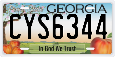 GA license plate CYS6344