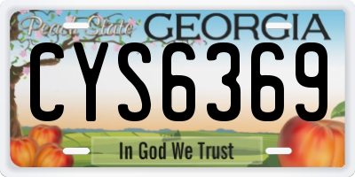 GA license plate CYS6369