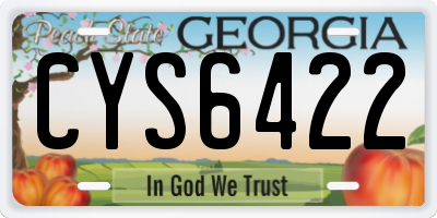 GA license plate CYS6422