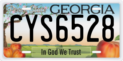 GA license plate CYS6528