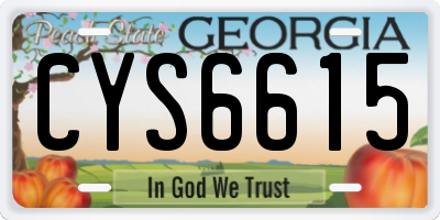 GA license plate CYS6615