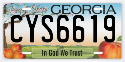 GA license plate CYS6619
