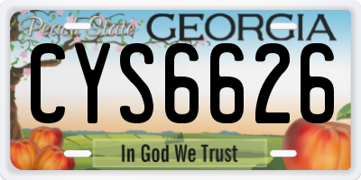 GA license plate CYS6626