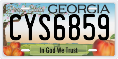GA license plate CYS6859