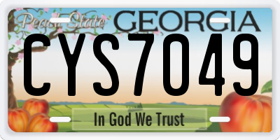 GA license plate CYS7049