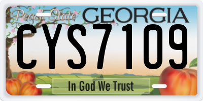 GA license plate CYS7109
