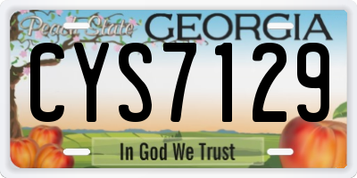 GA license plate CYS7129
