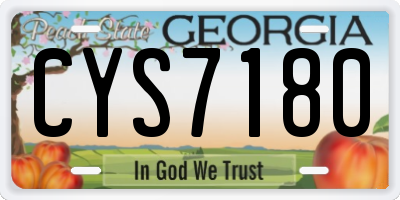 GA license plate CYS7180