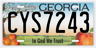GA license plate CYS7243
