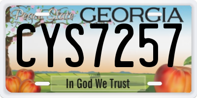 GA license plate CYS7257