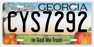 GA license plate CYS7292
