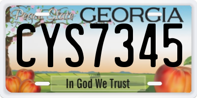 GA license plate CYS7345