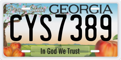 GA license plate CYS7389