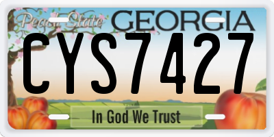 GA license plate CYS7427
