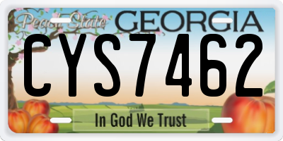 GA license plate CYS7462