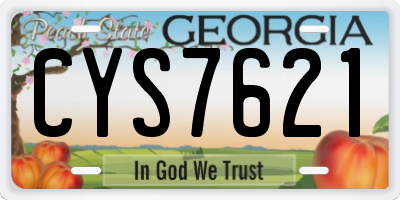 GA license plate CYS7621