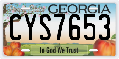 GA license plate CYS7653