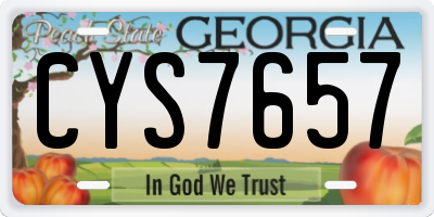 GA license plate CYS7657