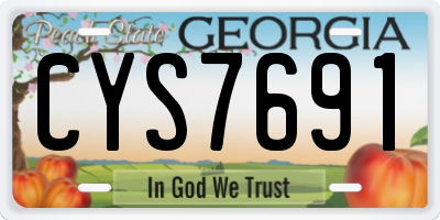 GA license plate CYS7691