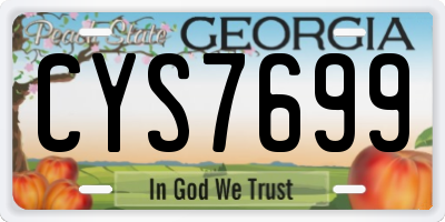 GA license plate CYS7699