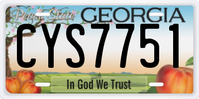 GA license plate CYS7751