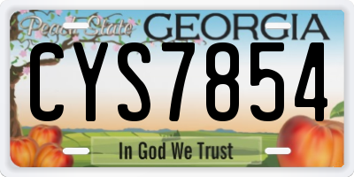 GA license plate CYS7854