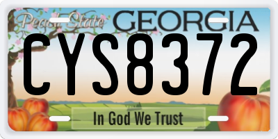 GA license plate CYS8372