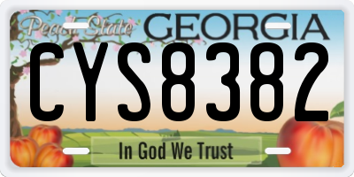 GA license plate CYS8382