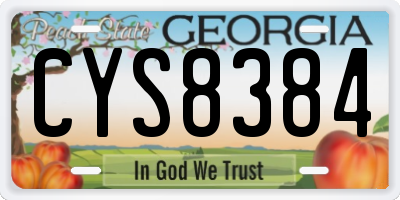 GA license plate CYS8384