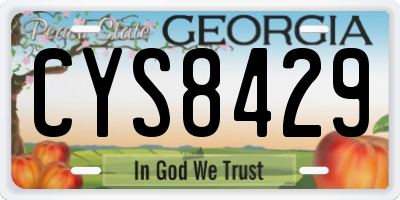 GA license plate CYS8429