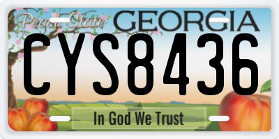 GA license plate CYS8436
