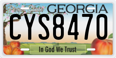 GA license plate CYS8470