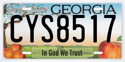 GA license plate CYS8517