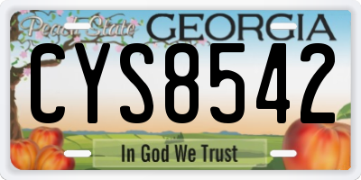 GA license plate CYS8542