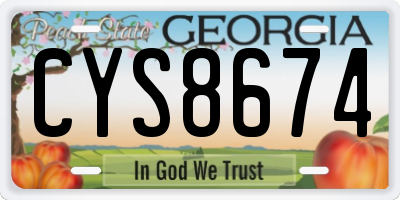 GA license plate CYS8674