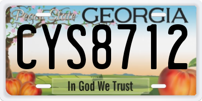 GA license plate CYS8712