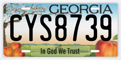 GA license plate CYS8739