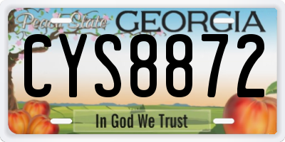 GA license plate CYS8872