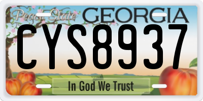 GA license plate CYS8937