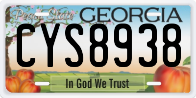 GA license plate CYS8938