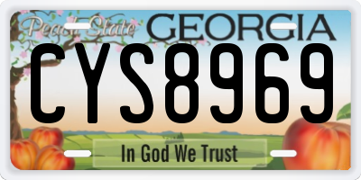 GA license plate CYS8969
