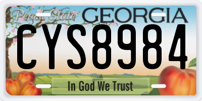GA license plate CYS8984