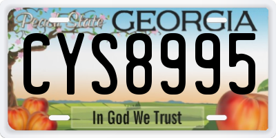 GA license plate CYS8995
