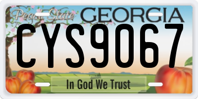 GA license plate CYS9067