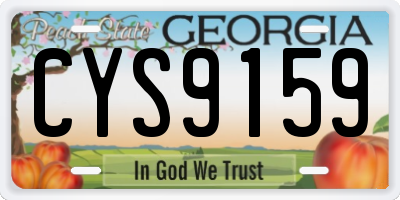 GA license plate CYS9159
