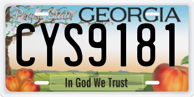 GA license plate CYS9181