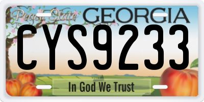GA license plate CYS9233