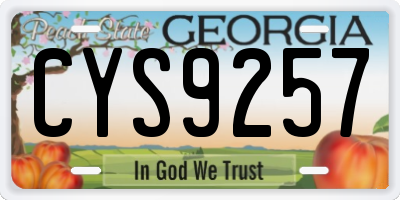 GA license plate CYS9257