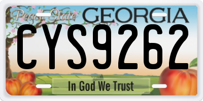 GA license plate CYS9262