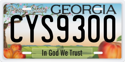 GA license plate CYS9300